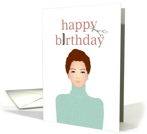 Birthday for Hairdresser Lady With Short Haircut card (1443916)