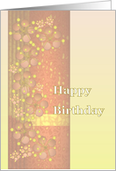 Pretty soft blossoms on patterned banners, birthday card