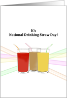 National Drinking Straw Day Drinking Straws in Beverage Glasses card