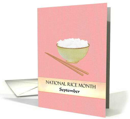 National Rice Month A Bowl of Steamed Rice and a Pair of... (1444584)