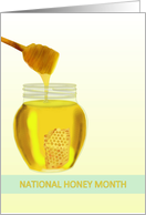 National Honey Month September Honeycomb in Jar of Honey card