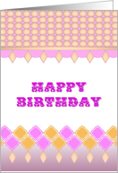 Birthday For Co-Worker Lattice Work In Pink Lilac Purple and Yellow card