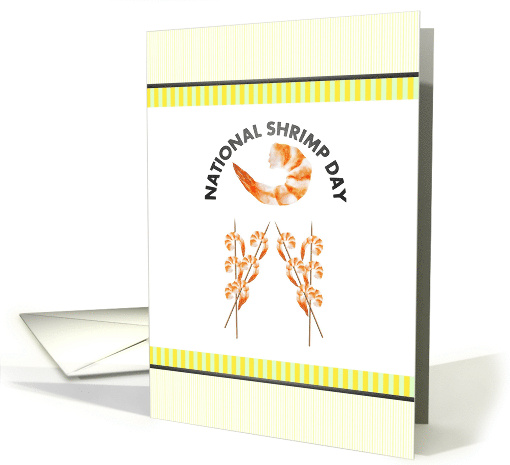 National Shrimp Day May 10 Peeled Shrimps on Skewers card (1445166)
