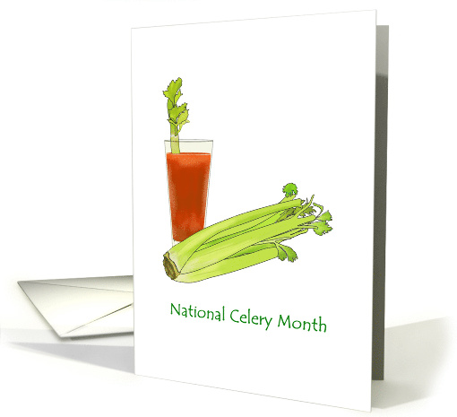 National Celery Month March Stalks of Celery Bloody Mary Cocktail card