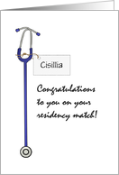 Custom Congratulations Medical Residency Match Stethoscope card