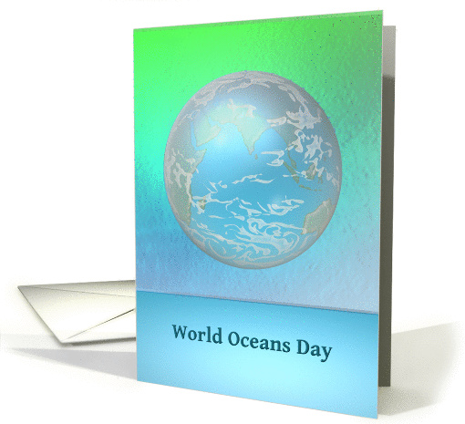World Oceans Day, planet earth geography card (1446502)