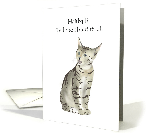 Hairball Awareness Day Cat With Determined Look card (1446514)