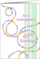 Goddaughter’s 40th Birthday Colorful String of Florals and Horseshoes card