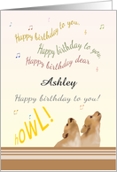 Custom Birthday Song Puppies Howling card