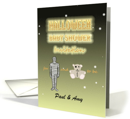 Halloween Theme Baby Shower Invitation For Mummy and Deaddy To Be card