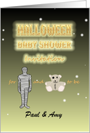 Halloween Theme Baby Shower Invitation For Mummy and Deaddy To Be card