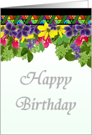 Birthday Bright Colorful Flowers And Foliage card