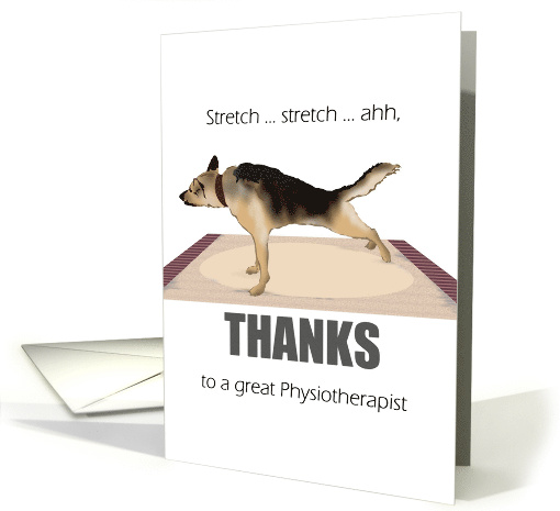 Thank You To Physiotherapist Dog Stretching Itself card (1447936)