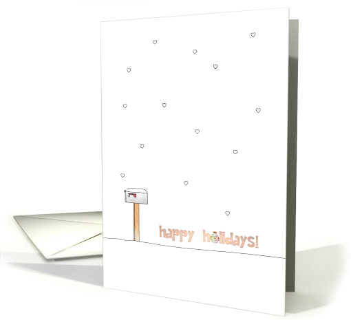 Happy Holidays Snow Covered Mailbox Red Flag Down card (1448236)