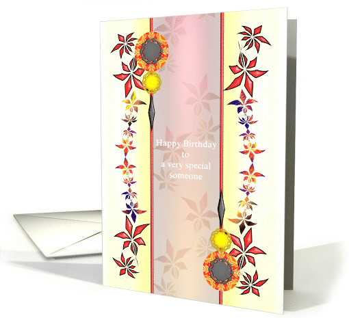 Birthday For A Very Special Someone Colorful Abstract Foliage card