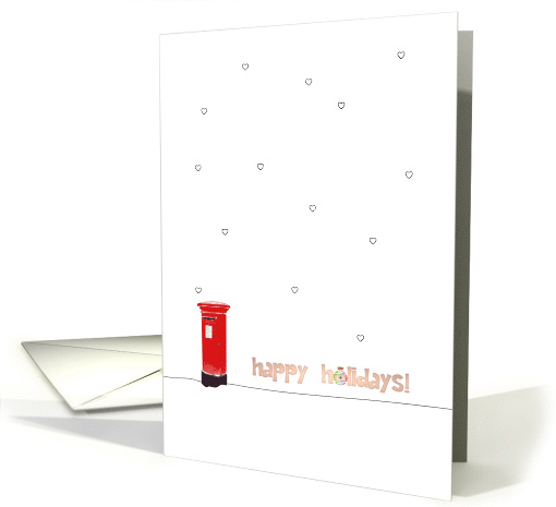 Happy Holidays Snow Covering Red Pillar Mailbox card (1448406)