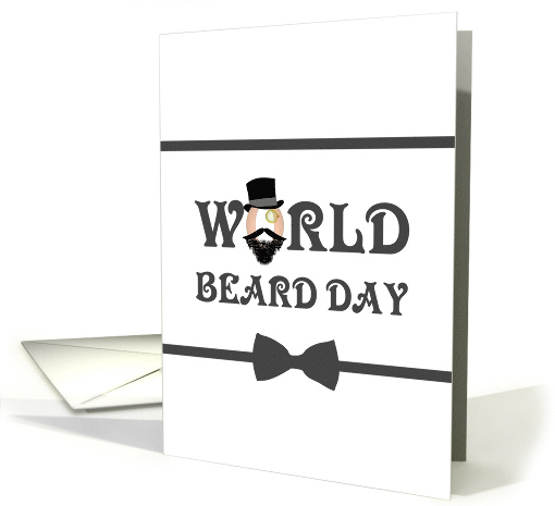 World Beard Day Bearded Letter 'O' Wearing Top Hat And Monocle card