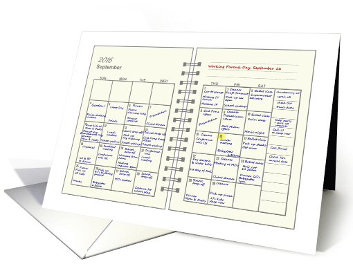 Working Parents Day Planner of a Working Parent Humor card (1448942)
