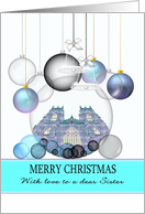 Christmas For Sister York England Cathedral In Bauble Glass Bells card