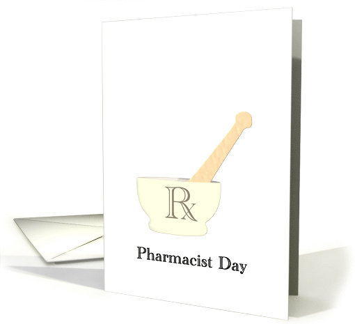 Pharmacist Day Mortar and Pestle Shorthand for 'Prescription' card