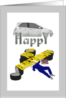 16th Birthday Car Mechanic Car And Greeting On Supports card