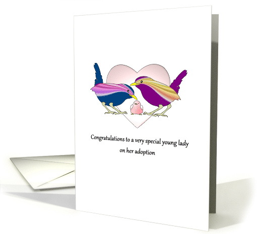 Congratulations To Adopted Girl Parent Birds And A Little Bird card
