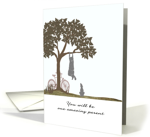 Encouragement For Single Parent Child Climbing Tree card (1450096)