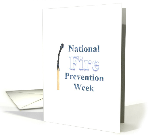 National Fire Prevention Week Water Droplets on Burnt Matchstick card