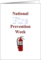 National Fire Prevention Week Fire Extinguisher Stay Safe Notice card
