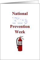 National Fire Prevention Week, fire extinguisher stay safe notice card