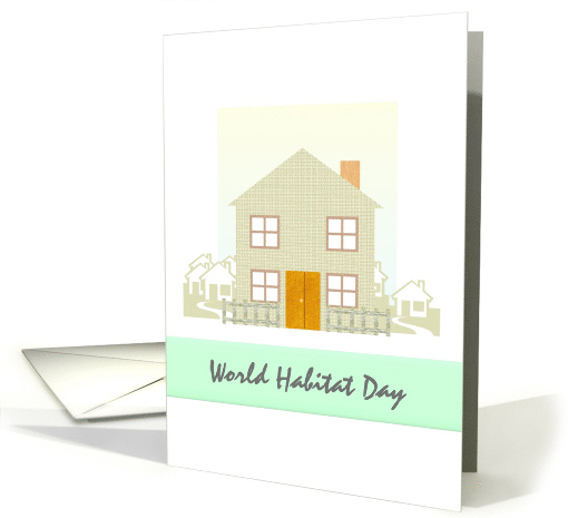 World Habitat Day Basic Adequate Shelter House Cartoon Sketch card
