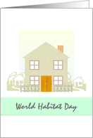 World Habitat Day Basic Adequate Shelter House Cartoon Sketch card