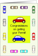 Congratulations On Getting Driving Permit Colorful Cars card