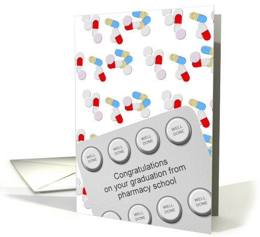 Graduation from Pharmacy School Blister Pack of Pills Capsules card
