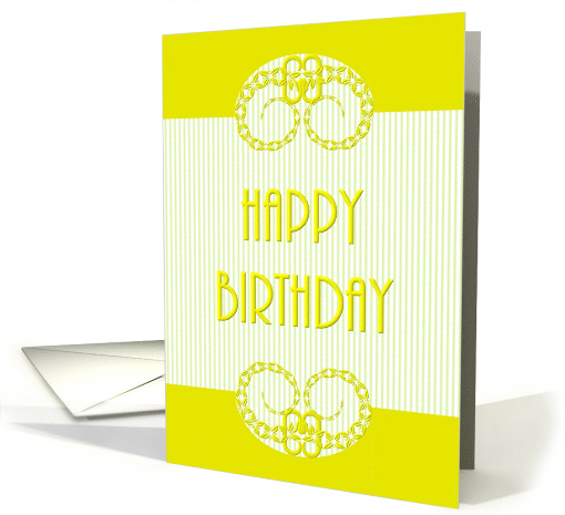 Birthday Elegant Borders In Dark Yellow card (1453012)