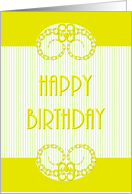 Birthday Elegant Borders In Dark Yellow card