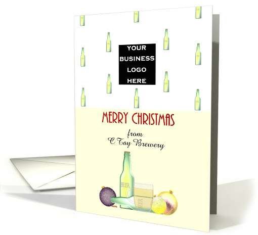 Customizable Christmas greeting from brewery, logo and name card