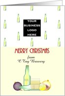 Customizable Christmas greeting from brewery, logo and name card