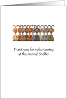 Thank You Volunteering At Animal Shelter Cartoon Of Pack Of Dogs card