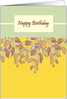 Branches Of White Berries And Brown Foliage Birthday card