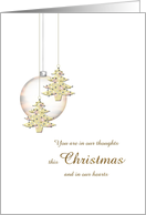 First Christmas Alone Bereaved Holiday Tree Bauble In Soft Colors card