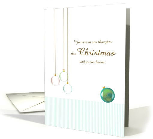 First Christmas Alone Bereaved Beautiful Glass Baubles card (1454578)