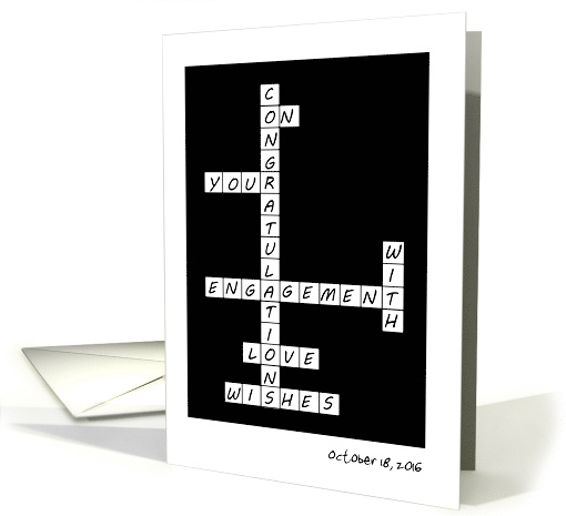 Custom Date Engagement Congratulations Crossword Puzzle card (1454766)