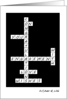 Custom Date Engagement Congratulations Crossword Puzzle card