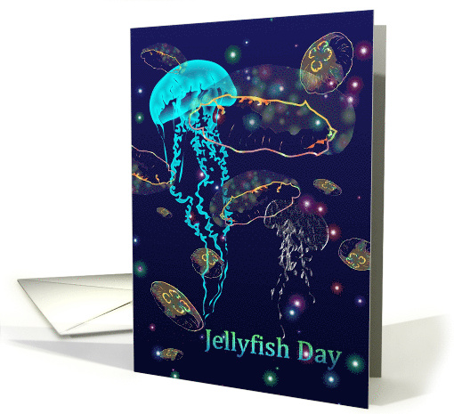 Jellyfish Day Colorful Illustration of a Bloom of Jellyfish card