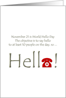 World Hello Day November 21 Resolving Conflict Through Communication card