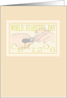 World Diabetes Day WDD Pricking Finger to Test Blood Sugar card