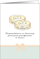 Becoming Great Great Grandparents To Twins Baby Keepsake Boxes card
