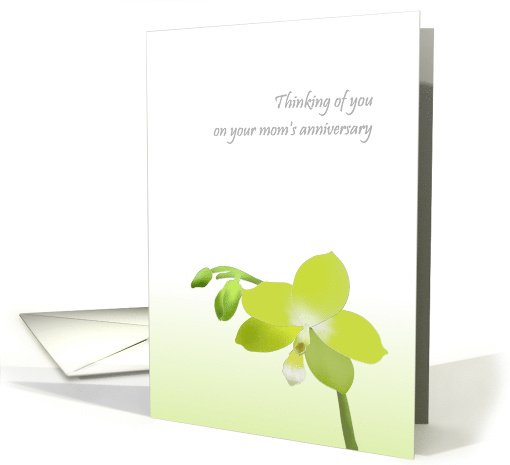 Remembering Your Mom Beautiful Yellow Green Orchid Flower card