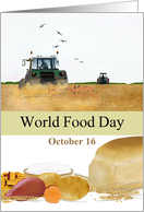 World Food Day October 16 Farming Bread Rice Potatoes Corn card